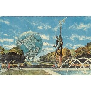 Estate Sale ~ 1964 New York World's Fair Postcard - Plaza of the Astronauts